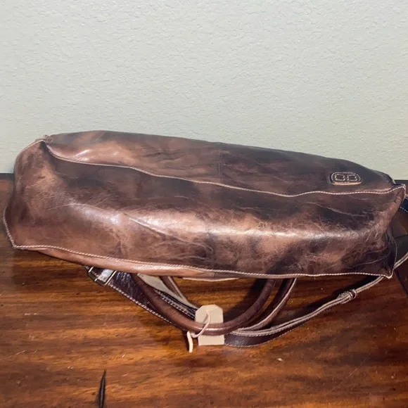 Bed Stu Distressed Brown Leather Shoulder Bag - Picture 8 of 8